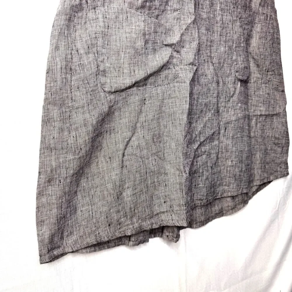 FLAX 100% Linen Dress Women's S Sleeveless Tank Lagenlook Hippie Artsy Summer - Picture 7 of 13